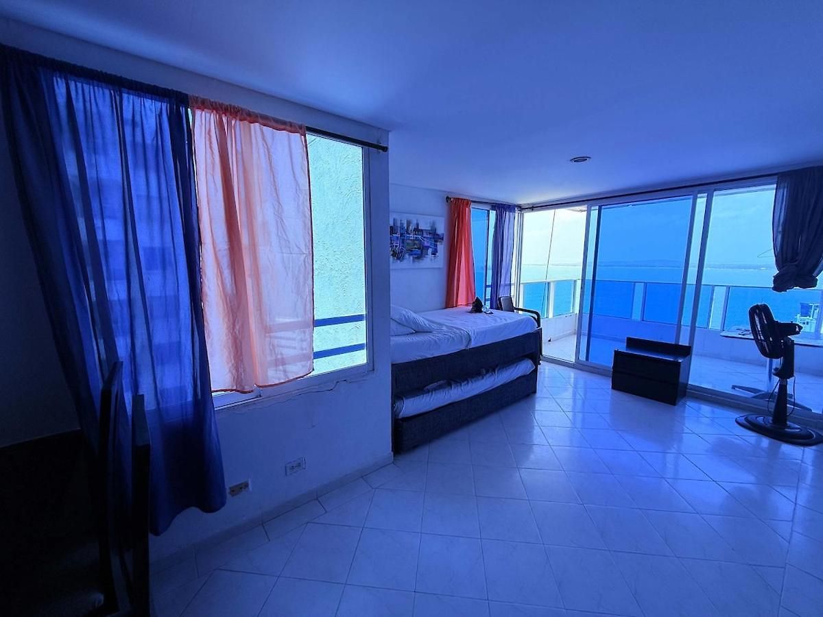 Apartamento Vista Al Mar-1hab-piscina-2 Min Playa-10 Min C Historico Cartagena