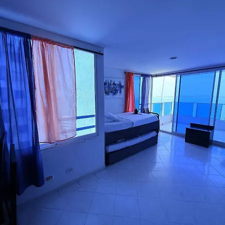 Apartamento Vista Al Mar-1hab-piscina-2 Min Playa-10 Min C Historico Cartagena